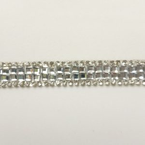 Strass Plateado Cuadrado