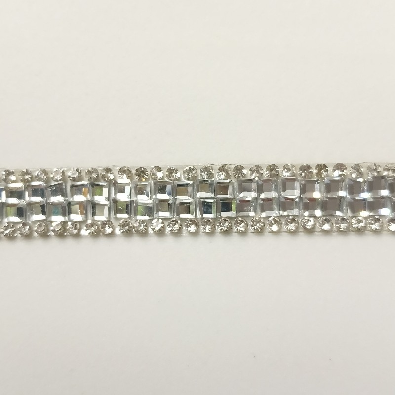Strass Plateado Cuadrado: imagen 1